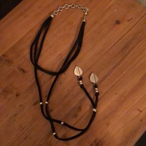 Leather and silver necklace